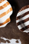 PLATE ARMONA STRIPE, LIGHT BROWN/WHITE