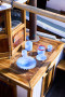 CANDLE HOLDER CALORE M, LIGHT BLUE