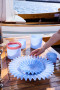 CANDLE HOLDER CALORE M, LIGHT BLUE