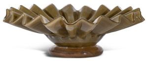 BOWL LORI M, GREEN/BEIGE